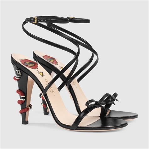 gucci leather crisscross sandal black|Gucci sandal outlet.